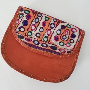 NWT genuine embroidered leather handmade bag